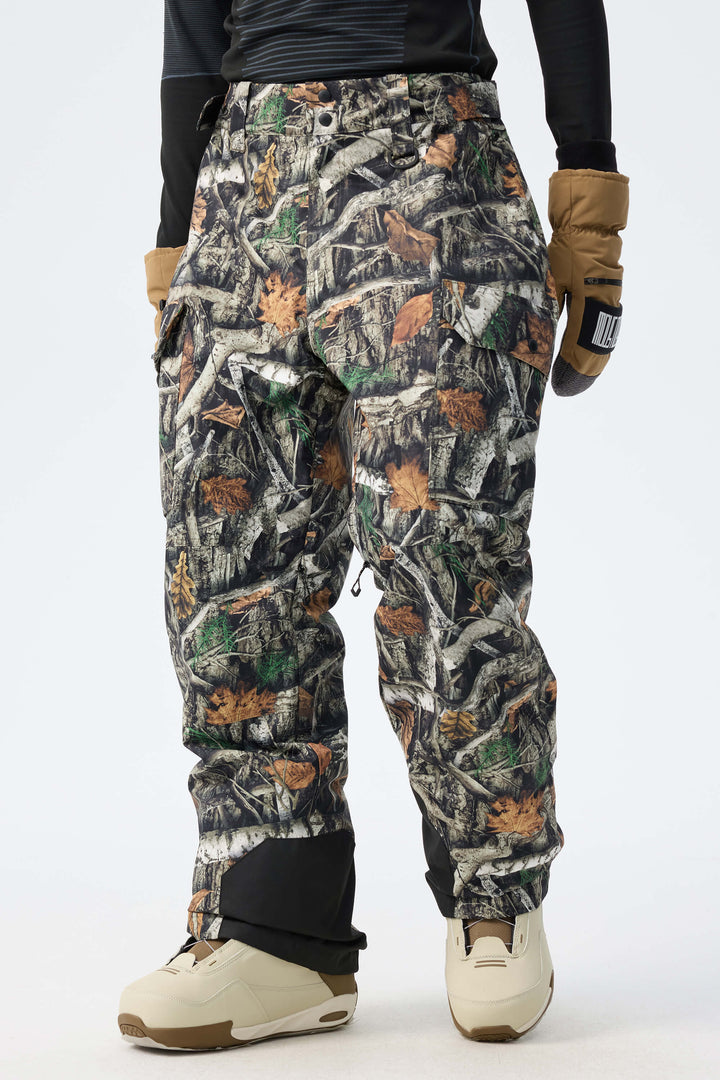 Men’s Bark Woodland Camo High-Back Cargo Snow Pants