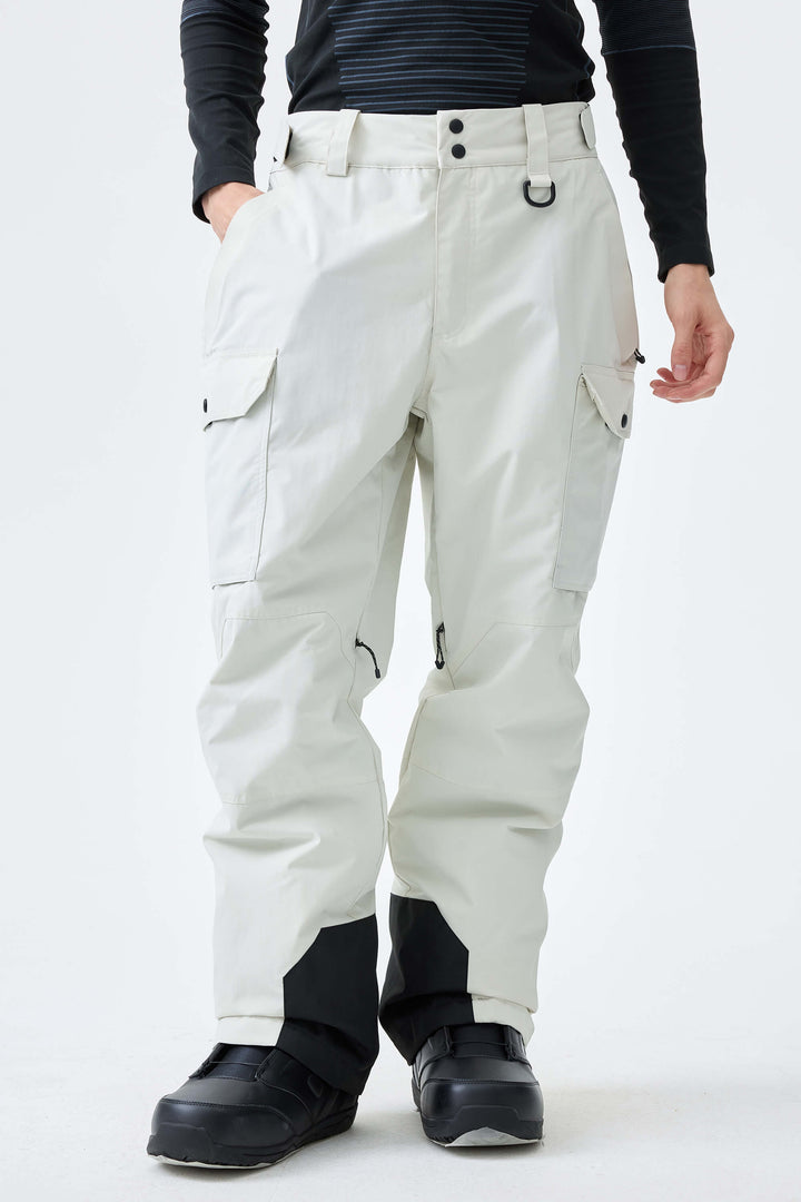 Men's Black High-Back Cargo Snow Pants