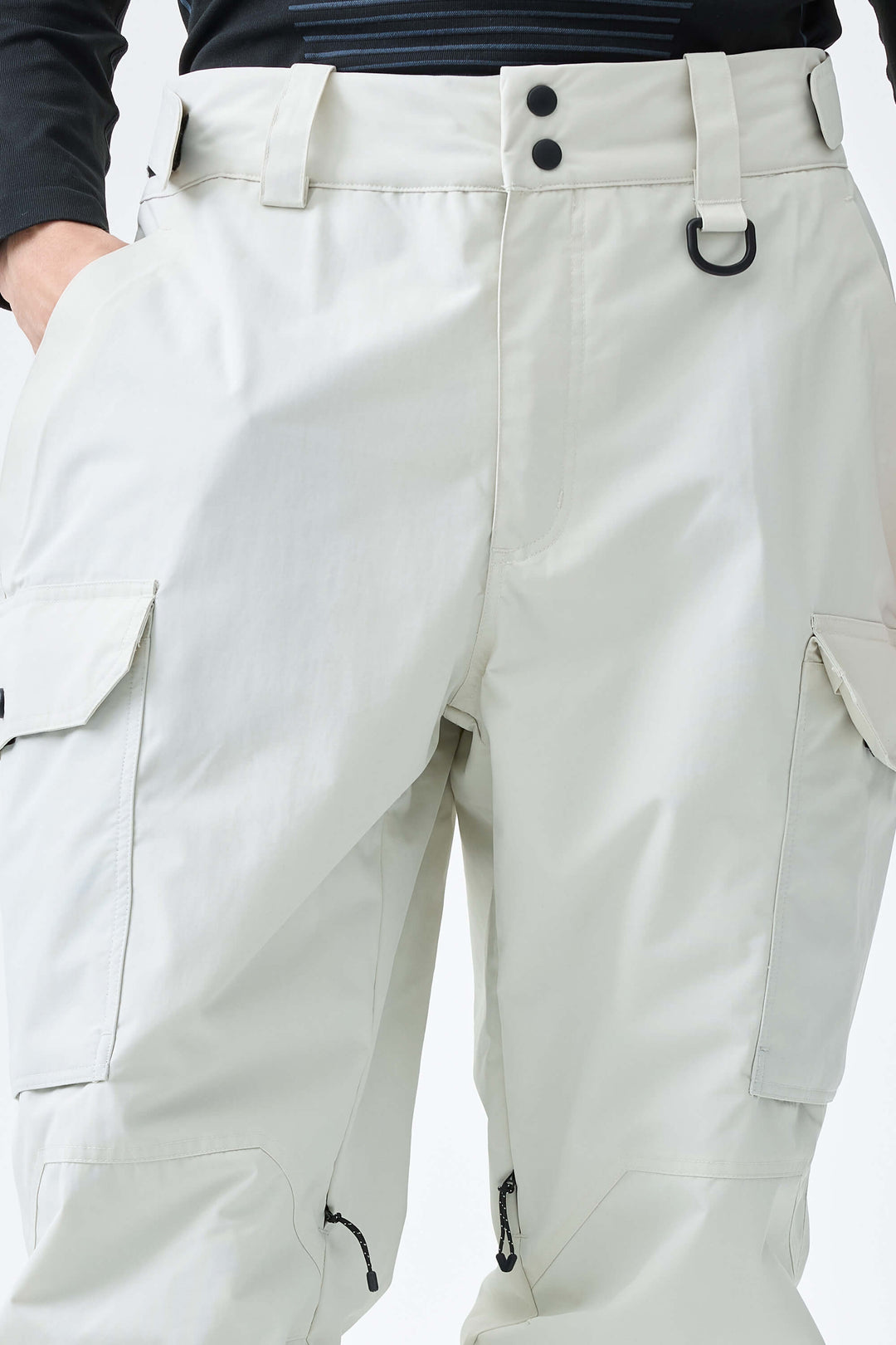 Men's Off White High-Back Cargo Snow Pants