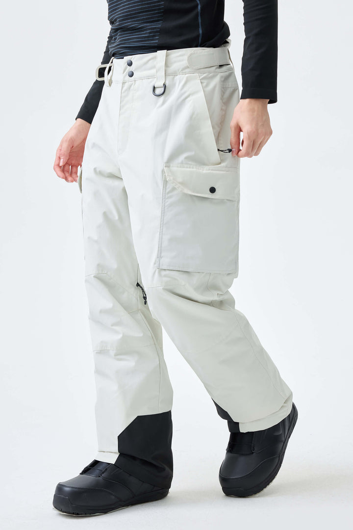 Men's Black High-Back Cargo Snow Pants
