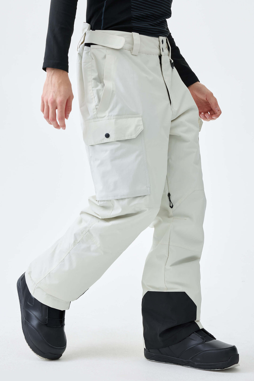 Men's Off White High-Back Cargo Snow Pants