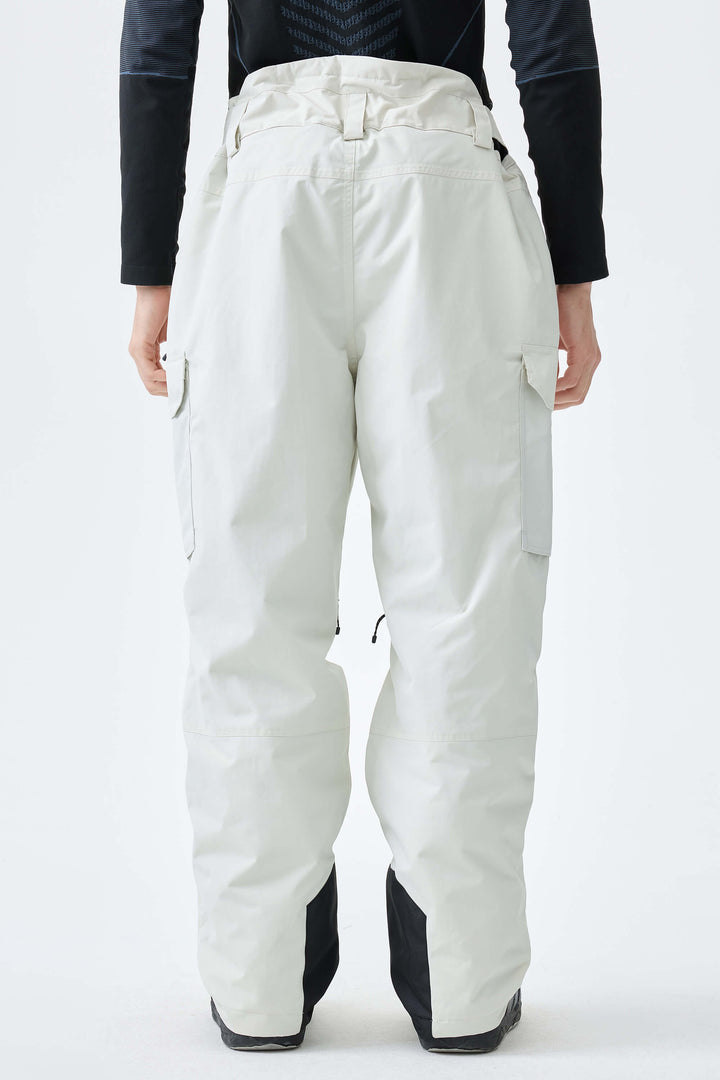 Men's Off White High-Back Cargo Snow Pants