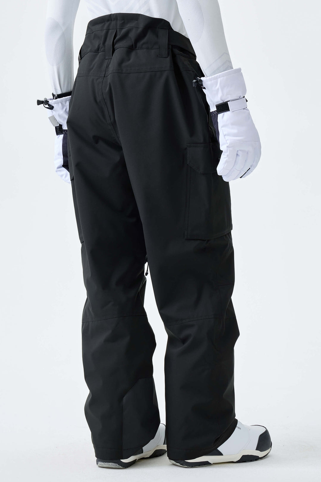 Men's Black High-Back Cargo Snow Pants