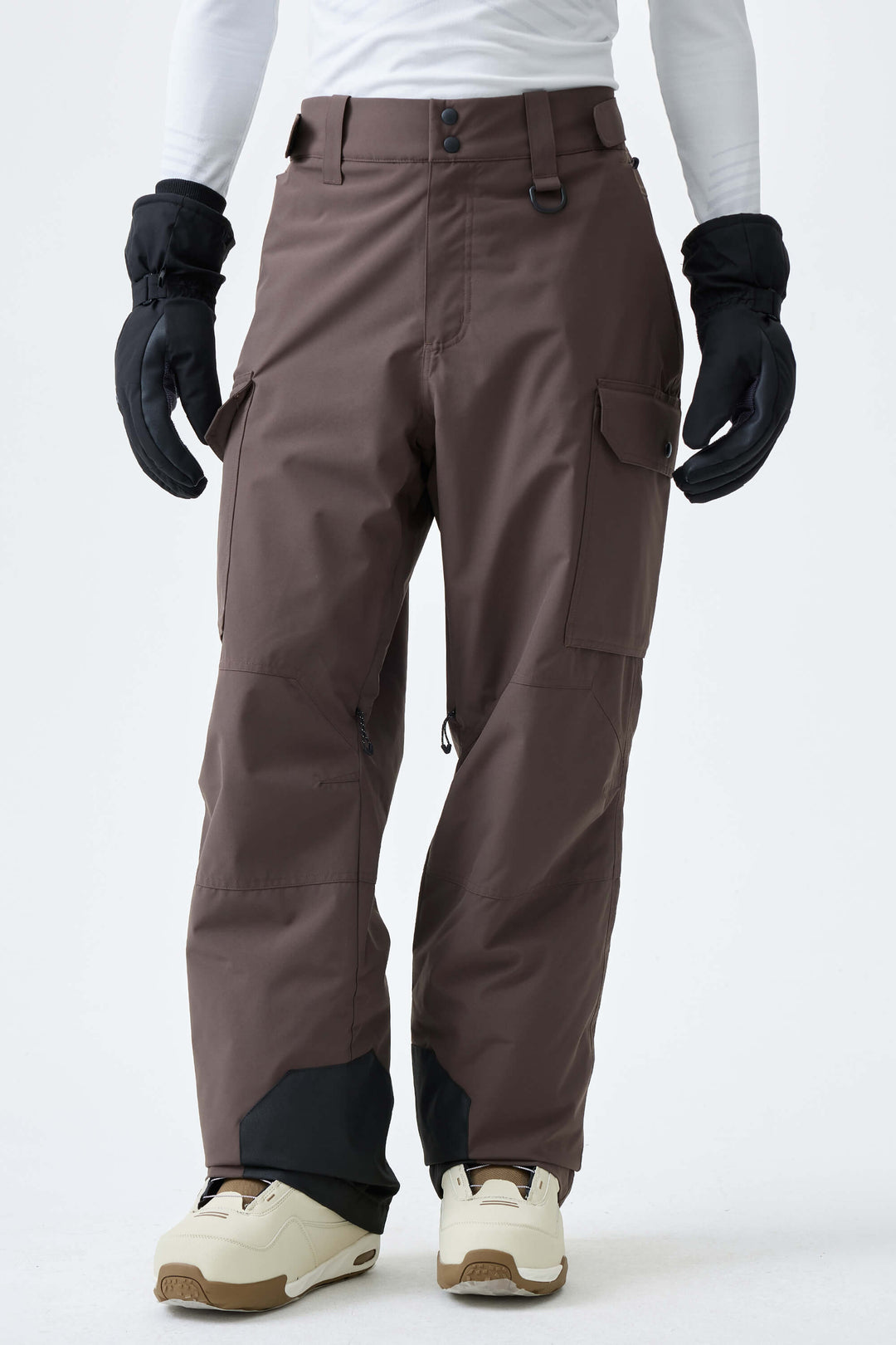 Men's Black High-Back Cargo Snow Pants