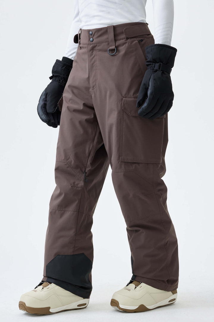 Men's Black High-Back Cargo Snow Pants