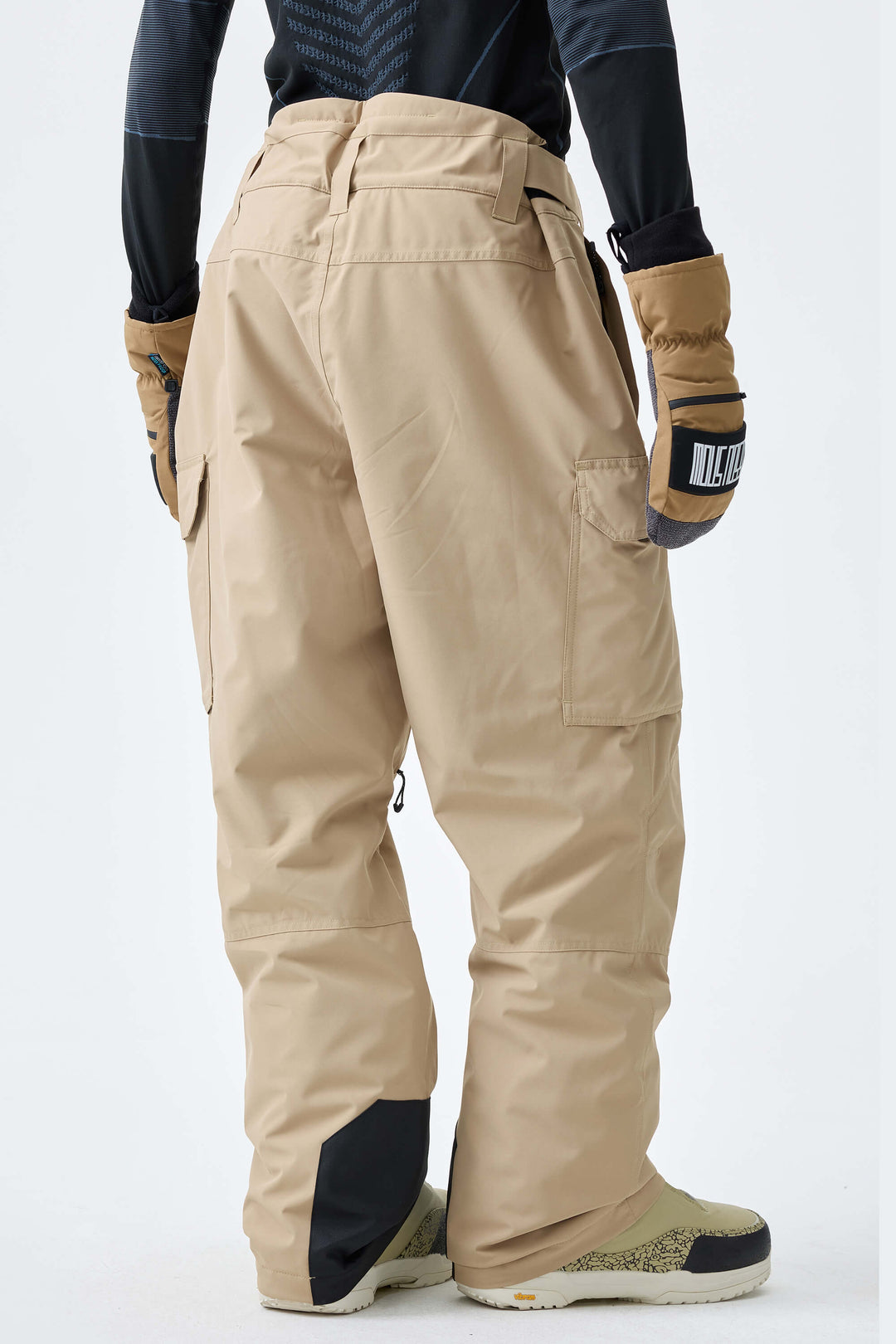 Men's Khaki High-Back Cargo Snow Pants