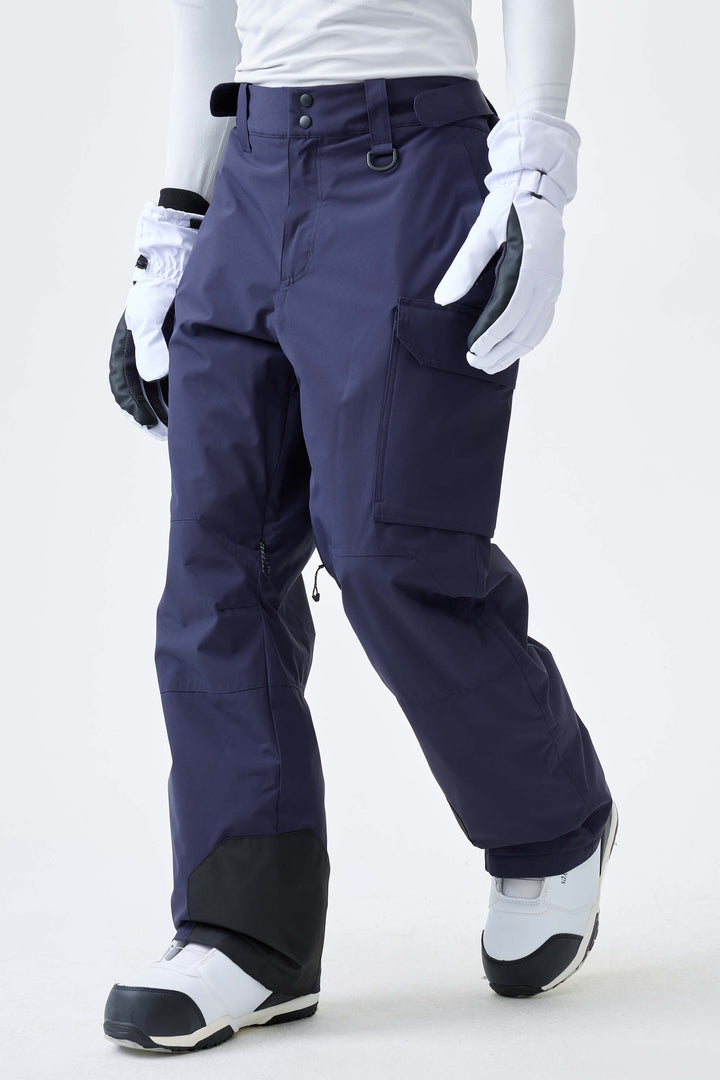 Men's Black High-Back Cargo Snow Pants