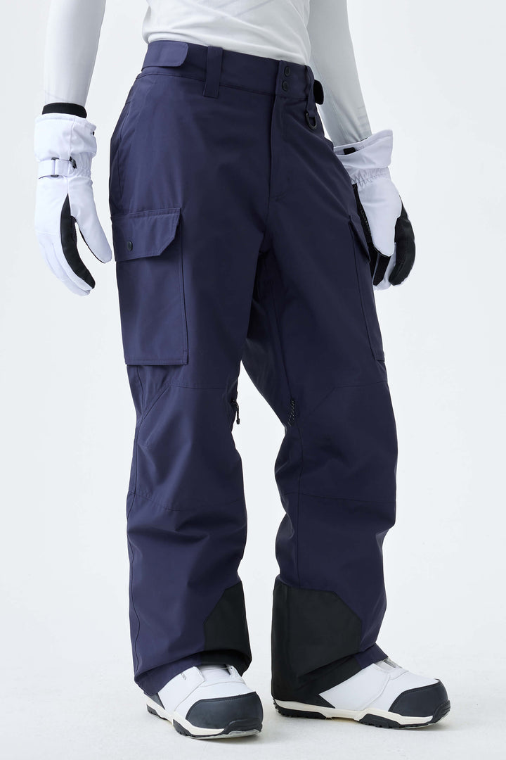 Men's Black High-Back Cargo Snow Pants