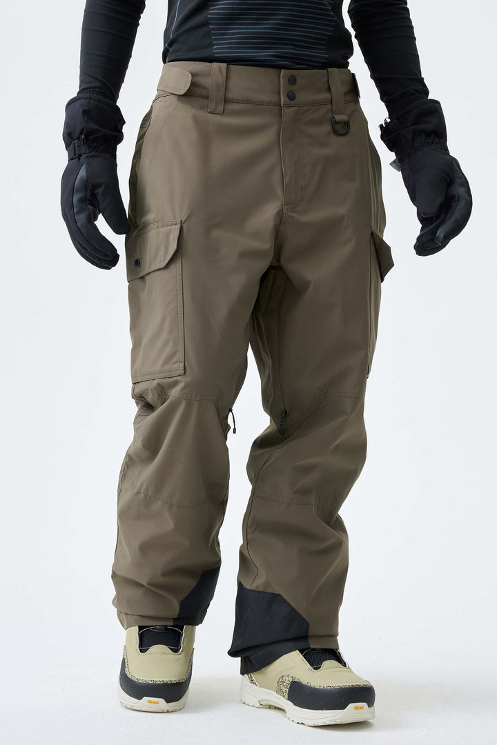 Men's Black High-Back Cargo Snow Pants