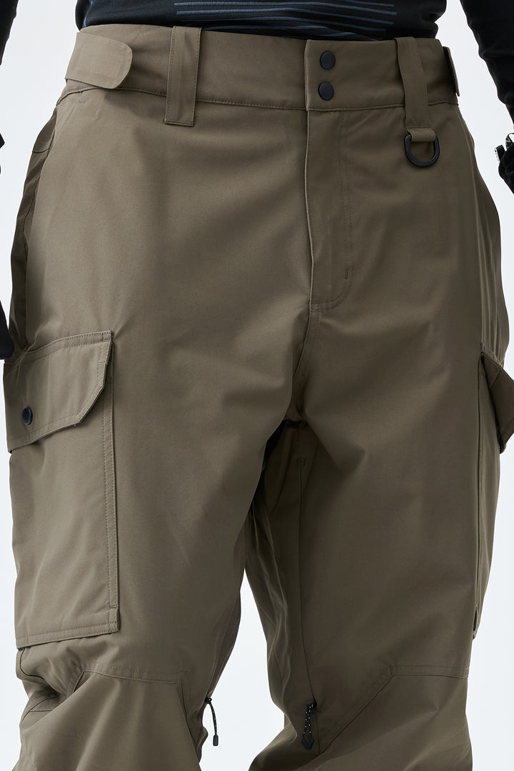 Men's Olive Drab High-Back Cargo Snow Pants