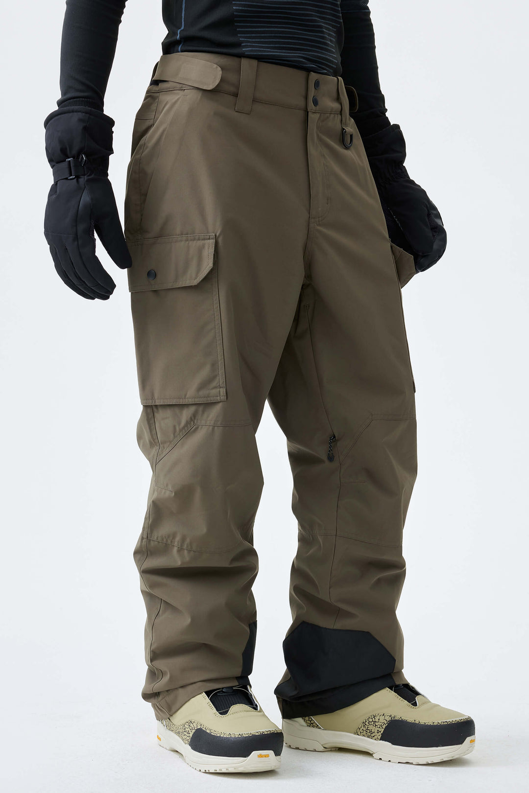Men's Olive Drab High-Back Cargo Snow Pants