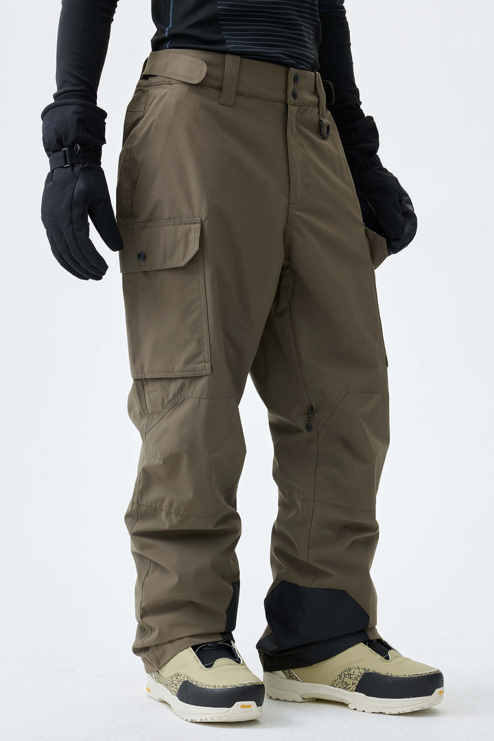 Men's Olive Drab High-Back Cargo Snow Pants