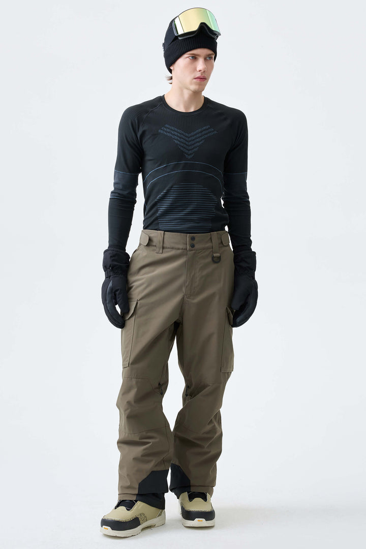Men's Olive Drab High-Back Cargo Snow Pants