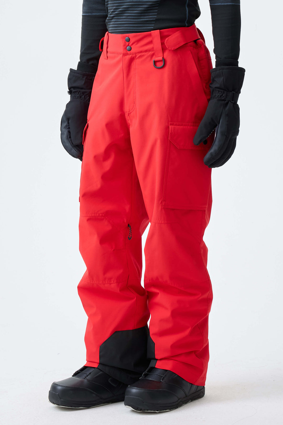 Men's Black High-Back Cargo Snow Pants