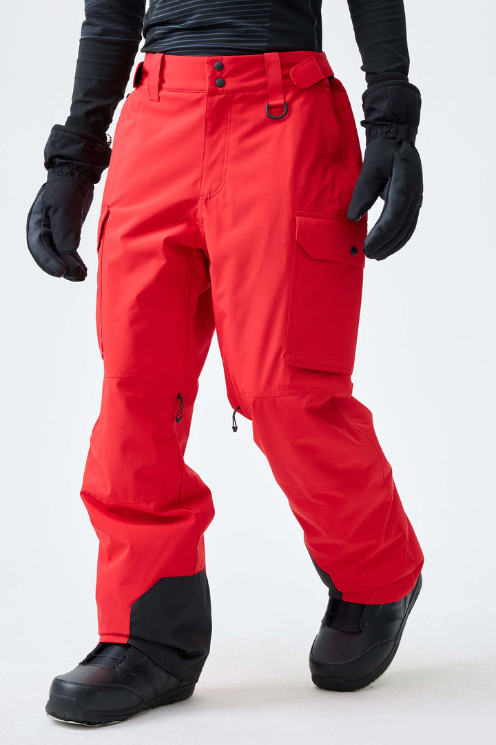 Men's Black High-Back Cargo Snow Pants