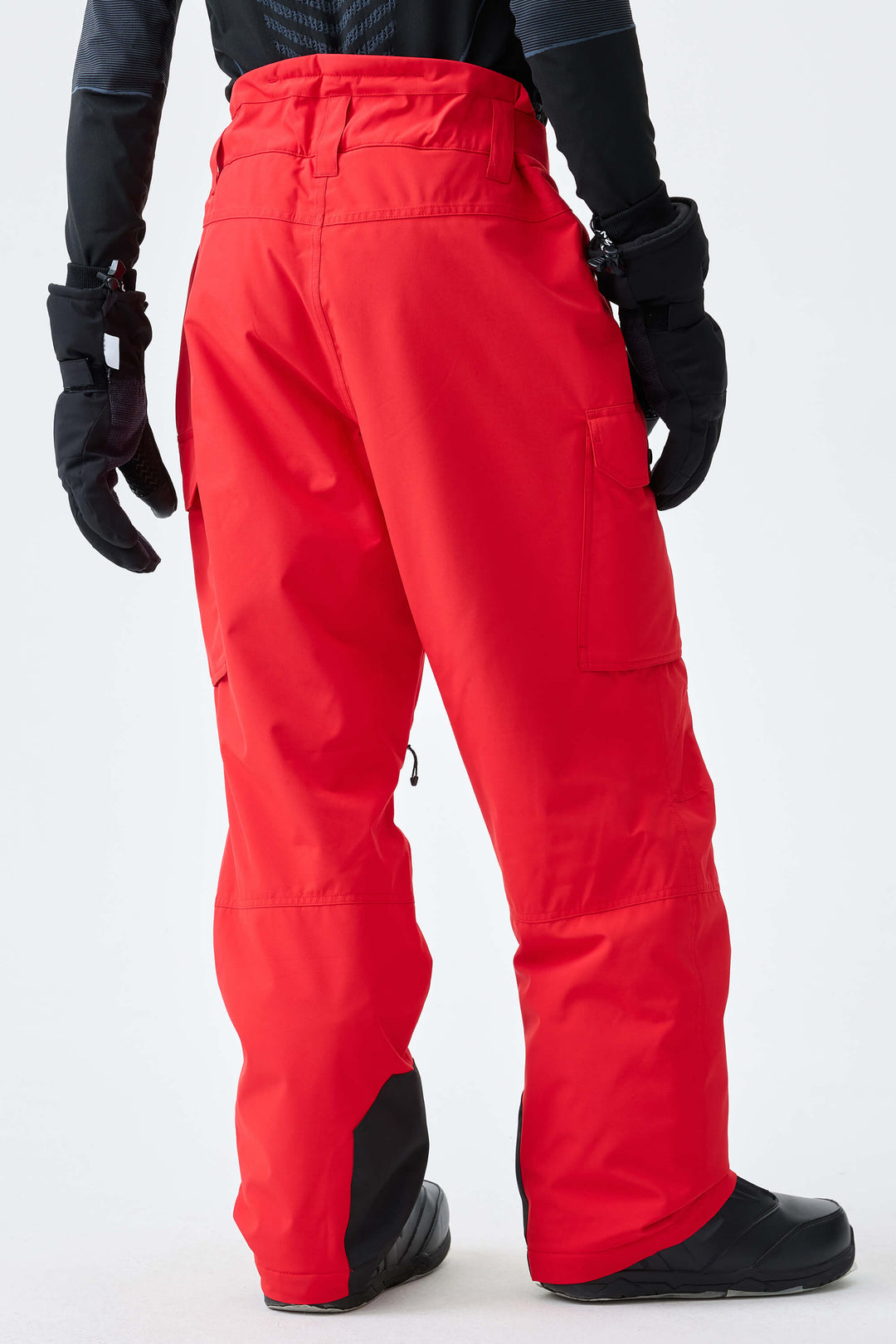 Men's Red High-Back Cargo Snow Pants