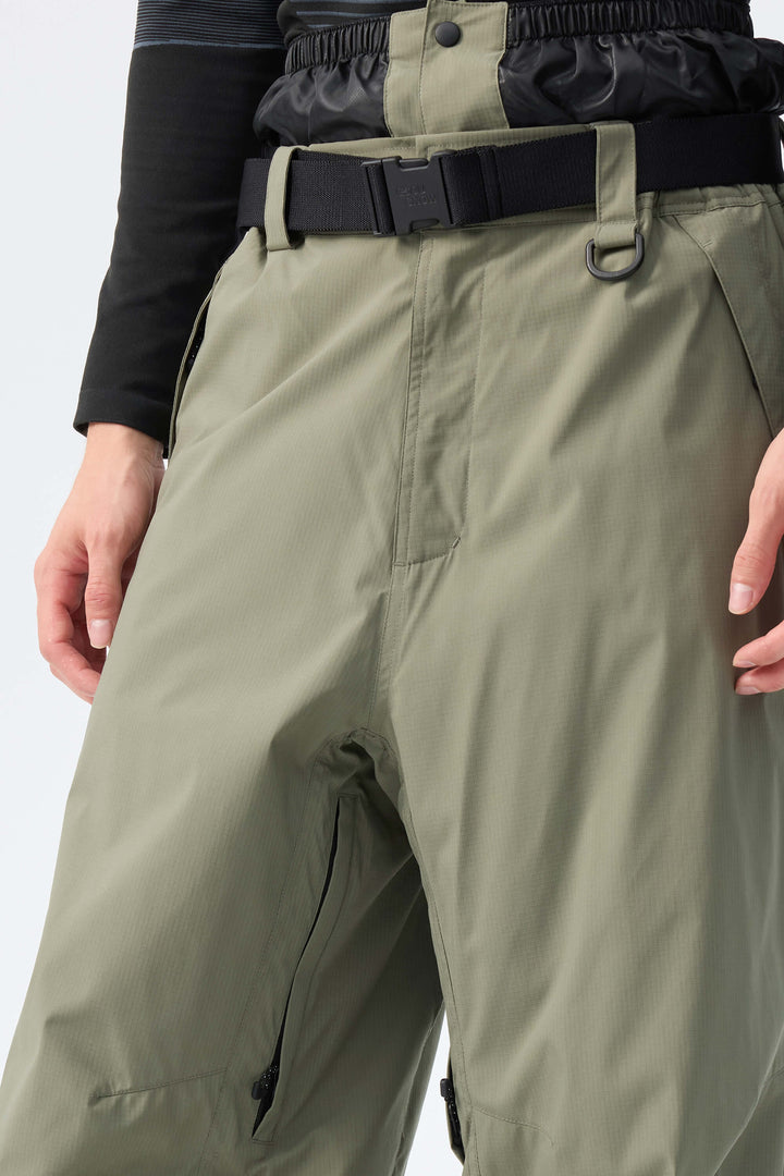 Men's Army Green Recycled Minimalist Insulated Snow Pants