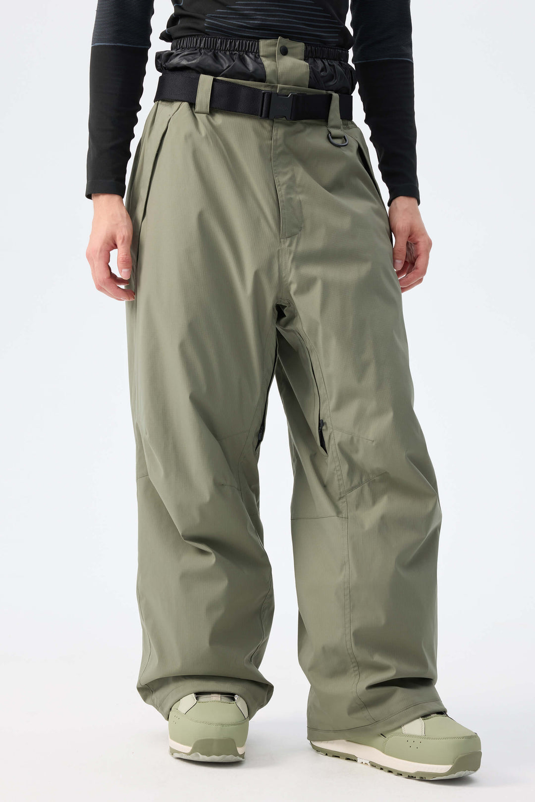 Men's Army Green Recycled Minimalist Insulated Snow Pants