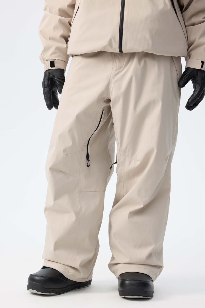 Men's Oat Milk Recycled Minimalist Insulated Snow Pants