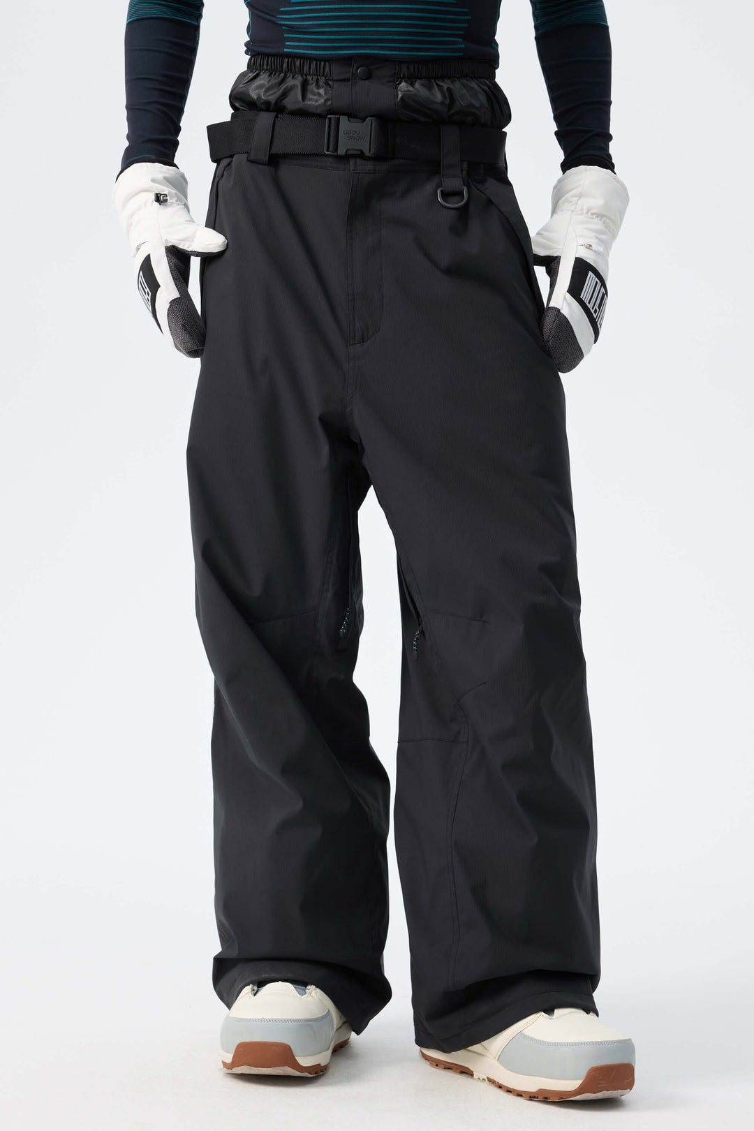 Men's Black Recycled Minimalist Insulated Snow Pants
