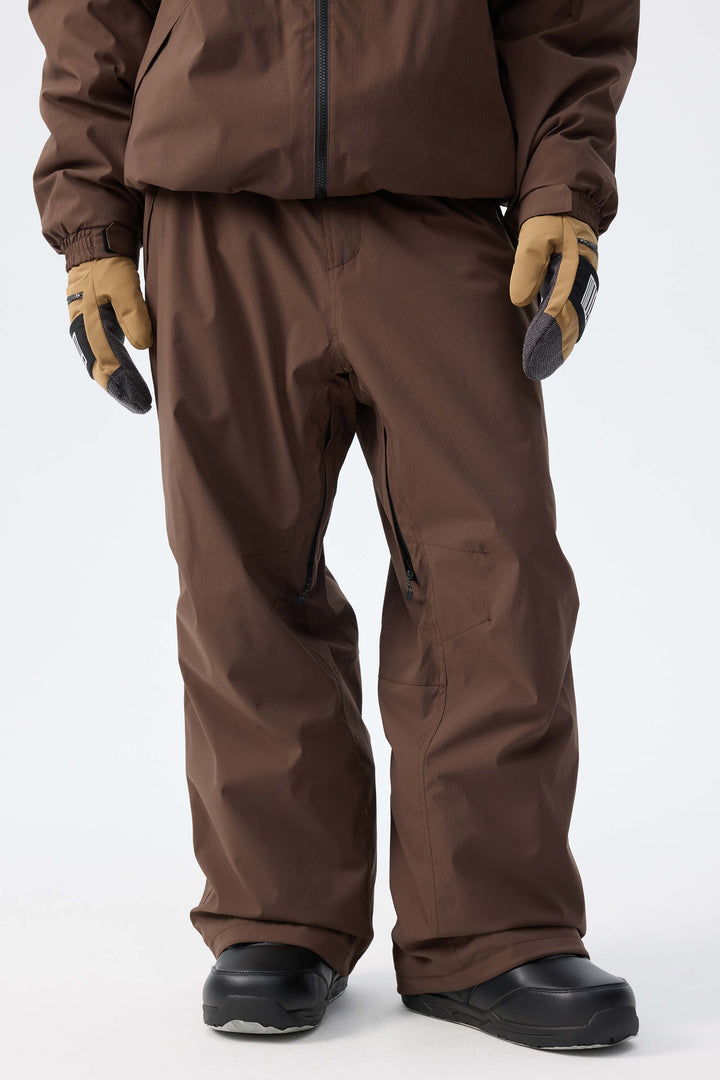 Men's Brown Recycled Minimalist Insulated Snow Pants