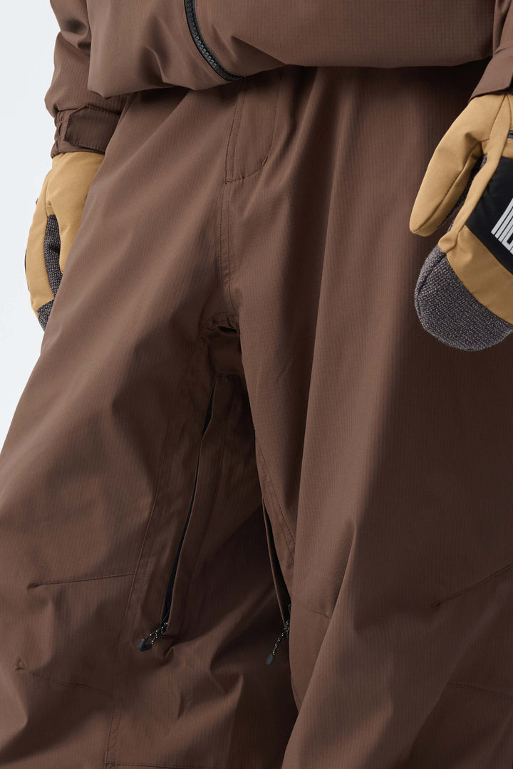 Men's Brown Recycled Minimalist Insulated Snow Pants