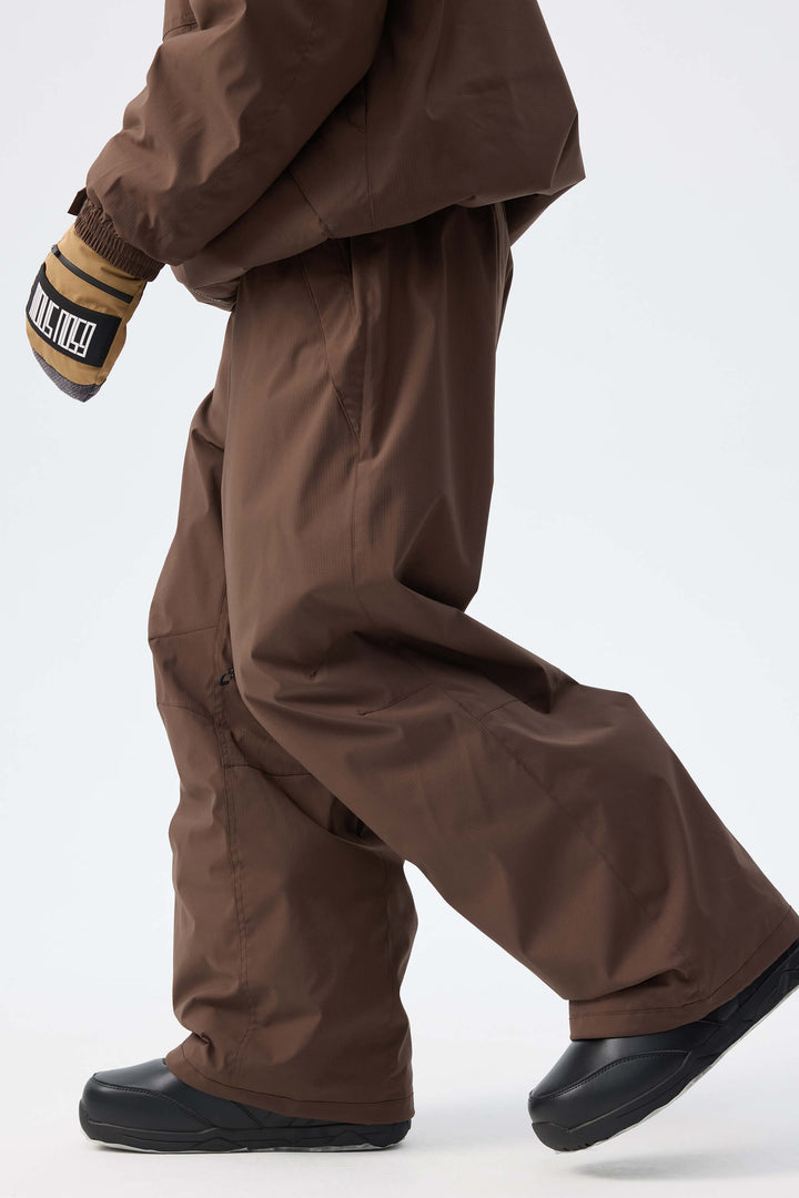 Men's Brown Recycled Minimalist Insulated Snow Pants