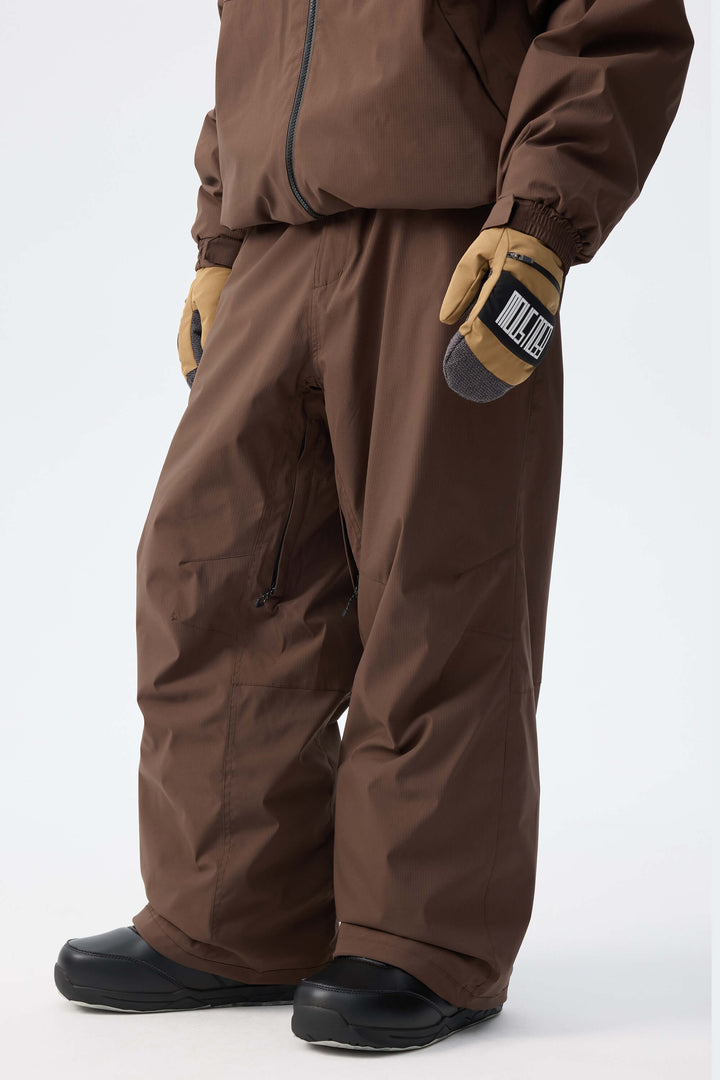 Men's Brown Recycled Minimalist Insulated Snow Pants