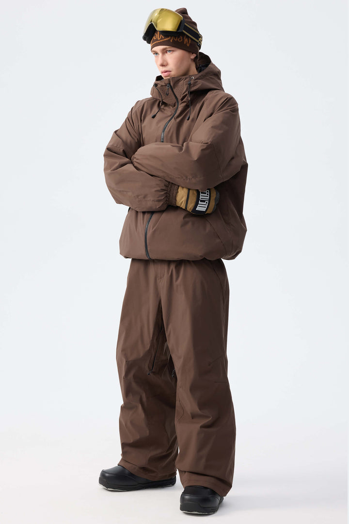 Men's Brown Recycled Minimalist Insulated Snow Pants