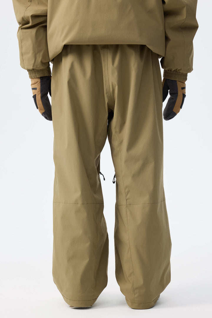 Men's Khaki Recycled Minimalist Insulated Snow Pants