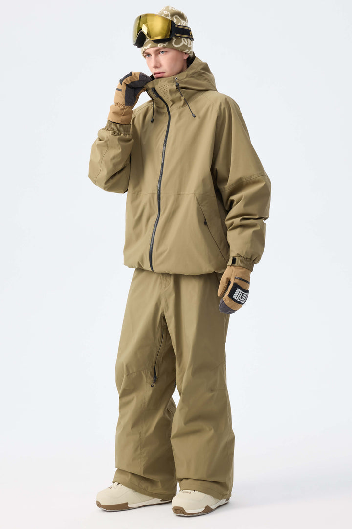 Men's Brown Recycled Minimalist Insulated Snow Pants