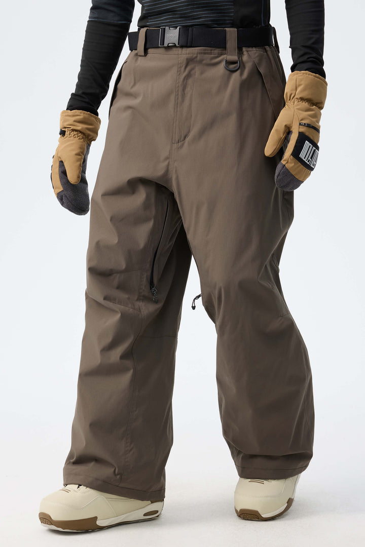 Men's Brown Recycled Minimalist Insulated Snow Pants