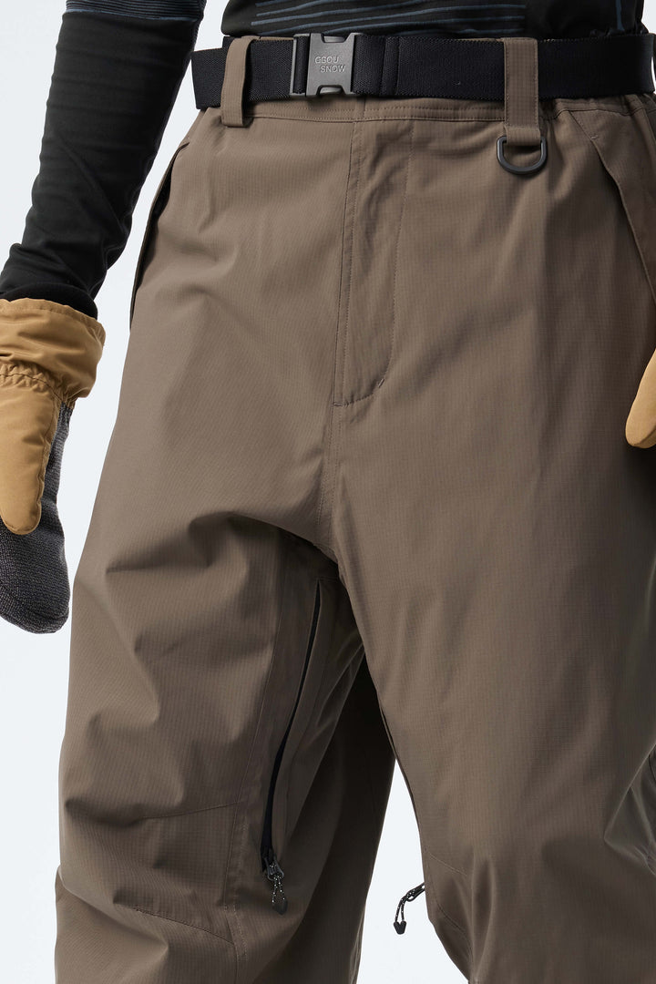 Men's Taupe Recycled Minimalist Insulated Snow Pants