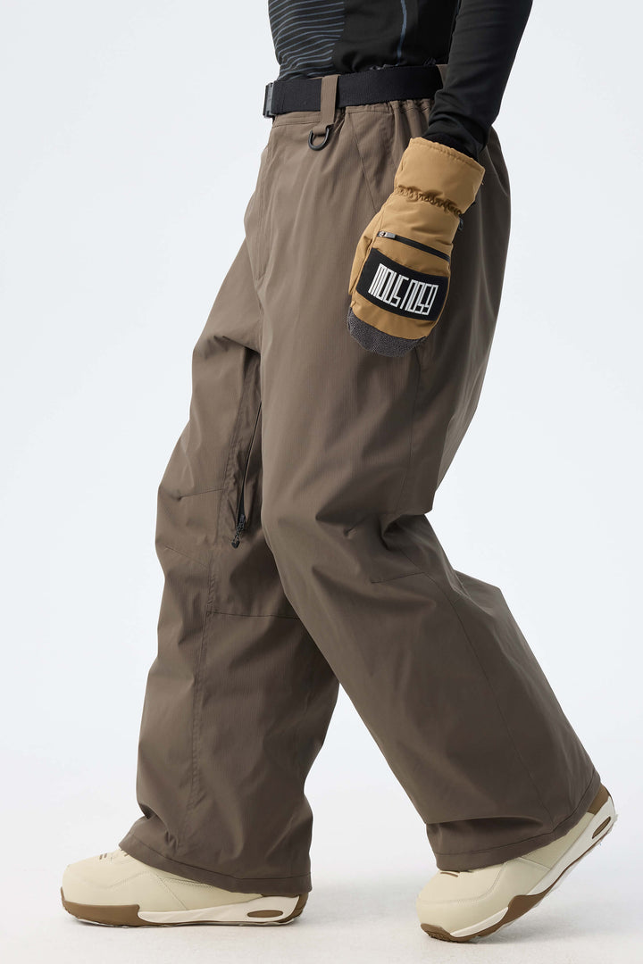 Men's Taupe Recycled Minimalist Insulated Snow Pants