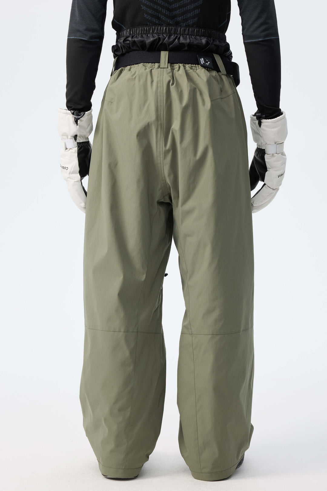 Men's Ice Blue Utility Belted Baggy Insulated Snow Pants