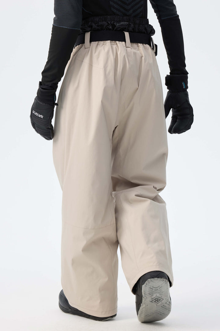 Men's Ice Blue Utility Belted Baggy Insulated Snow Pants