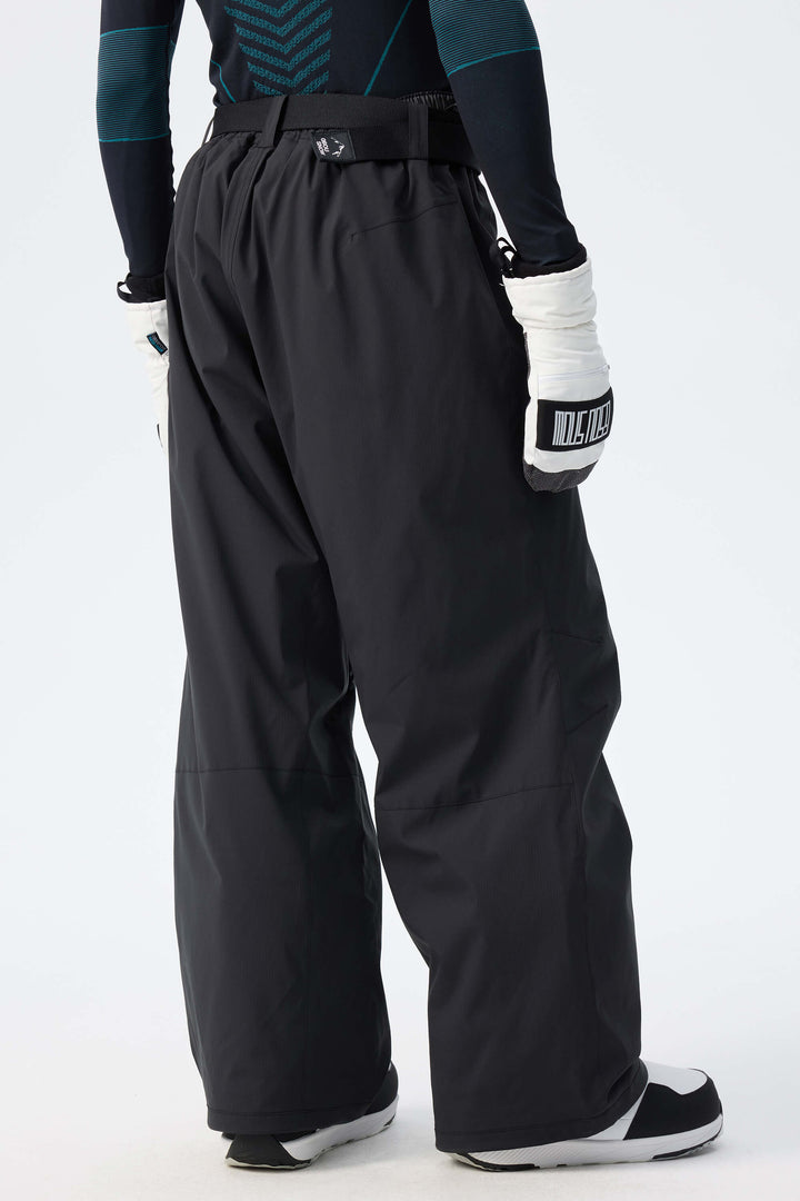 Men's Ice Blue Utility Belted Baggy Insulated Snow Pants
