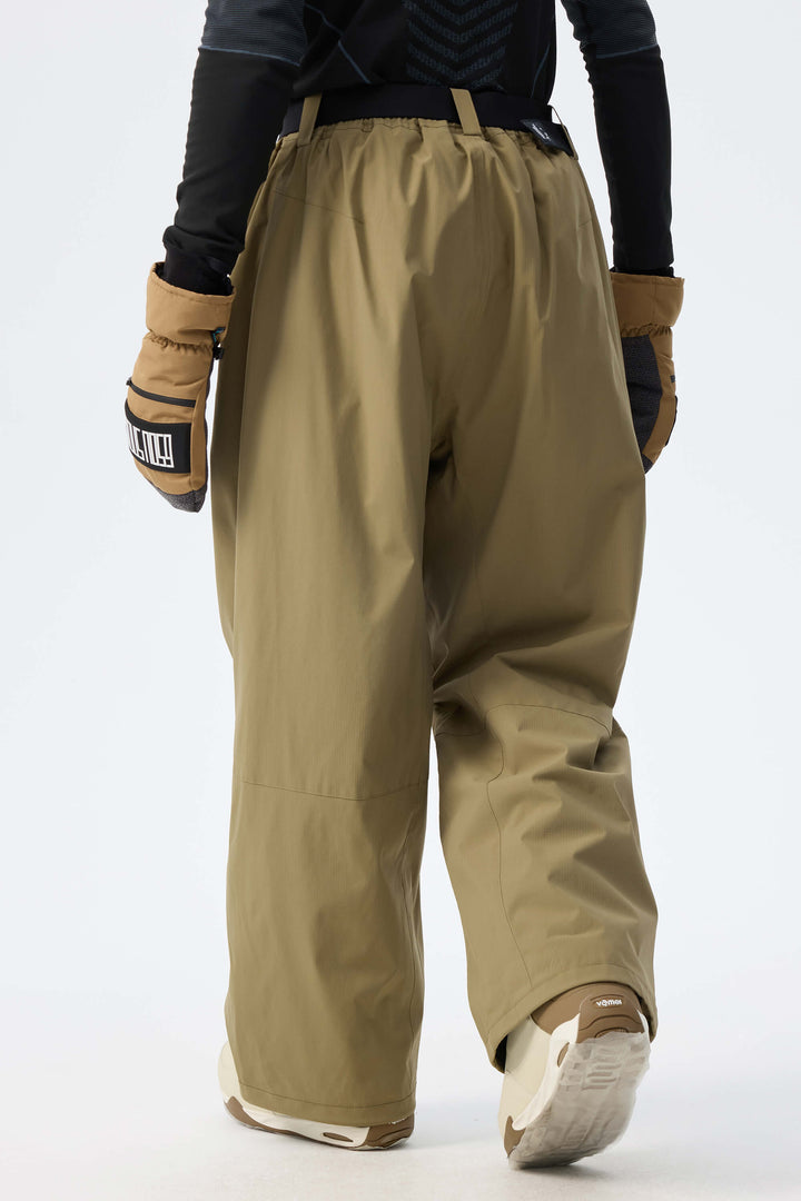 Men's Ice Blue Utility Belted Baggy Insulated Snow Pants