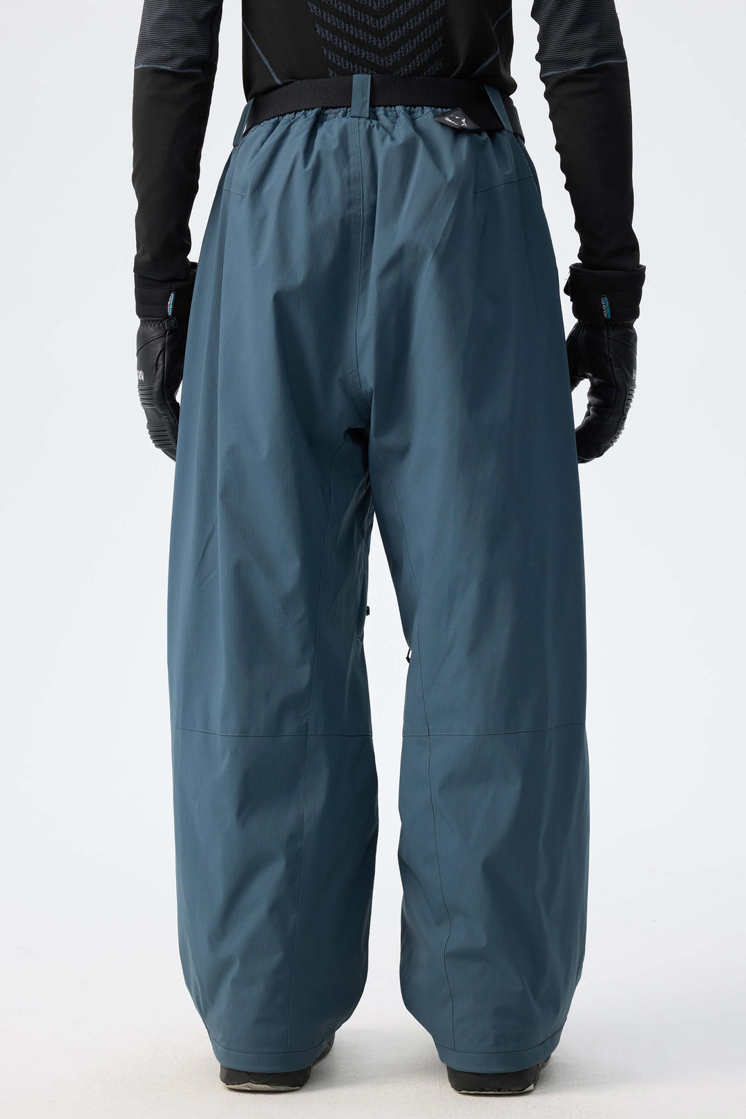 Men's Ice Blue Utility Belted Baggy Insulated Snow Pants