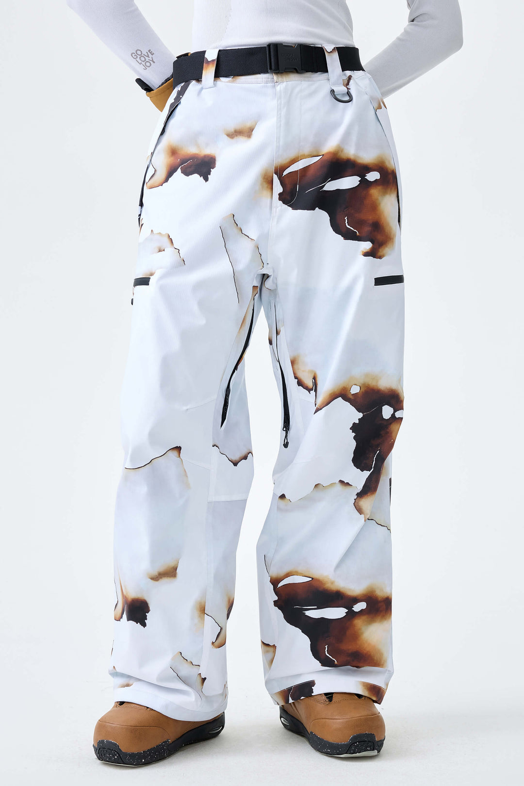 Women's Brown Eco Utility Baggy Snow Pants
