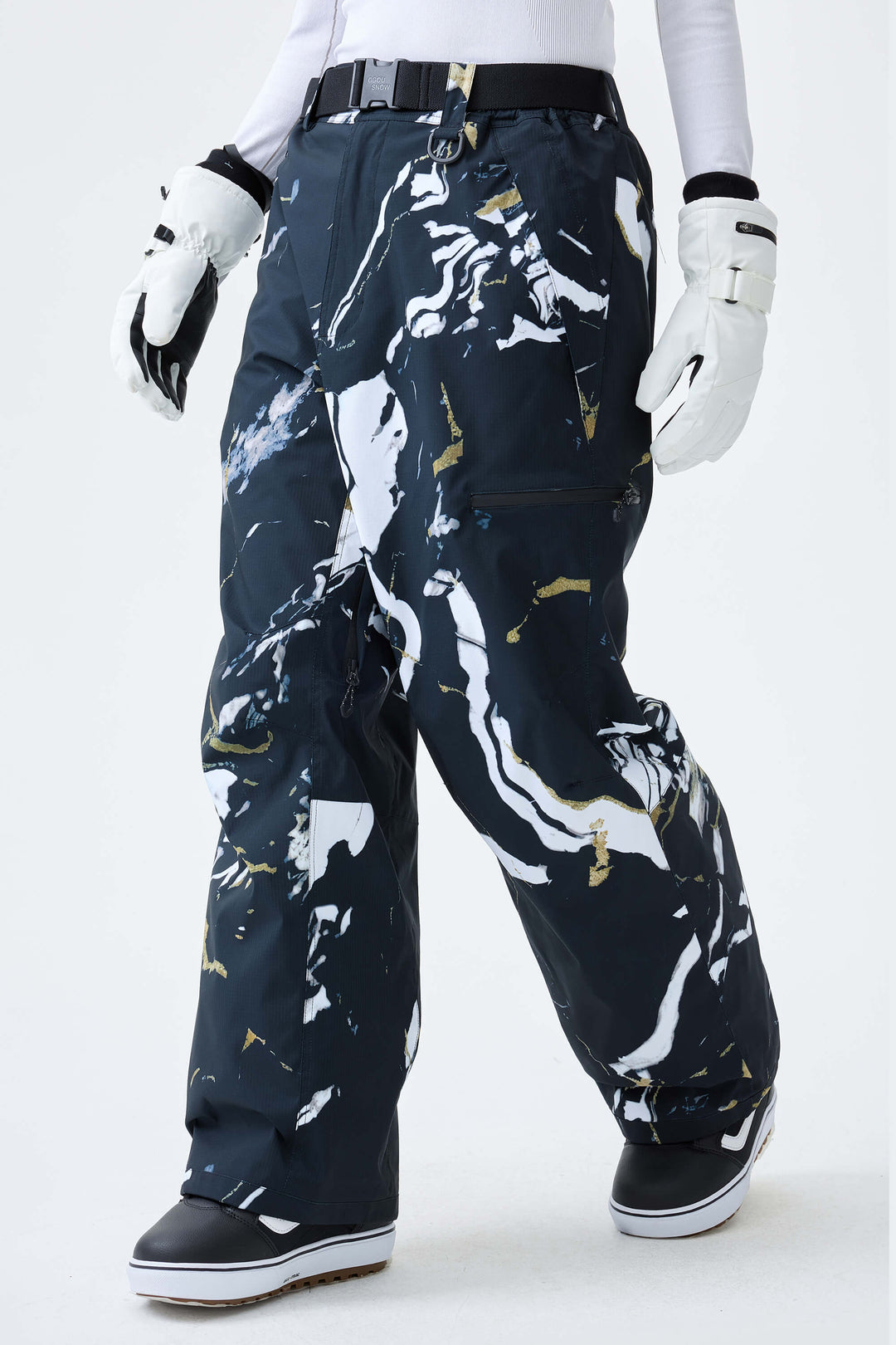 Women's Brown Eco Utility Baggy Snow Pants