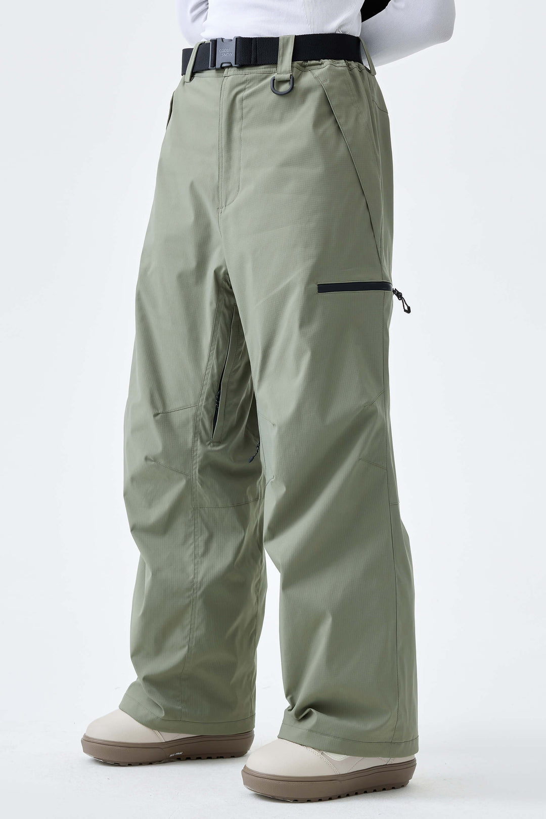 Women's Brown Eco Utility Baggy Snow Pants