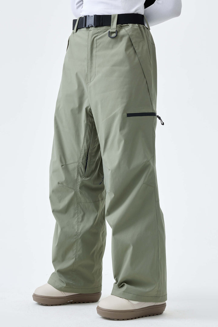 Women's Brown Eco Utility Baggy Snow Pants