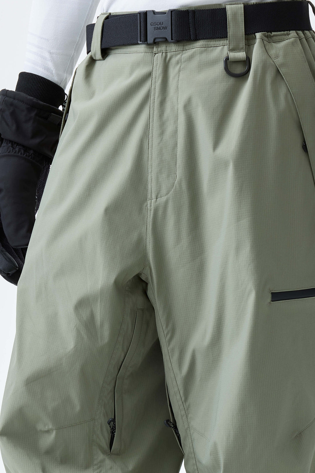 Men's Sage Green Eco Utility Baggy Snow Pants