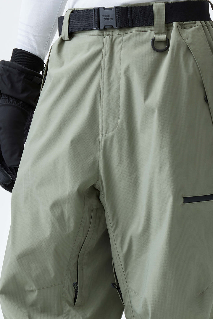 Men's Sage Green Eco Utility Baggy Snow Pants