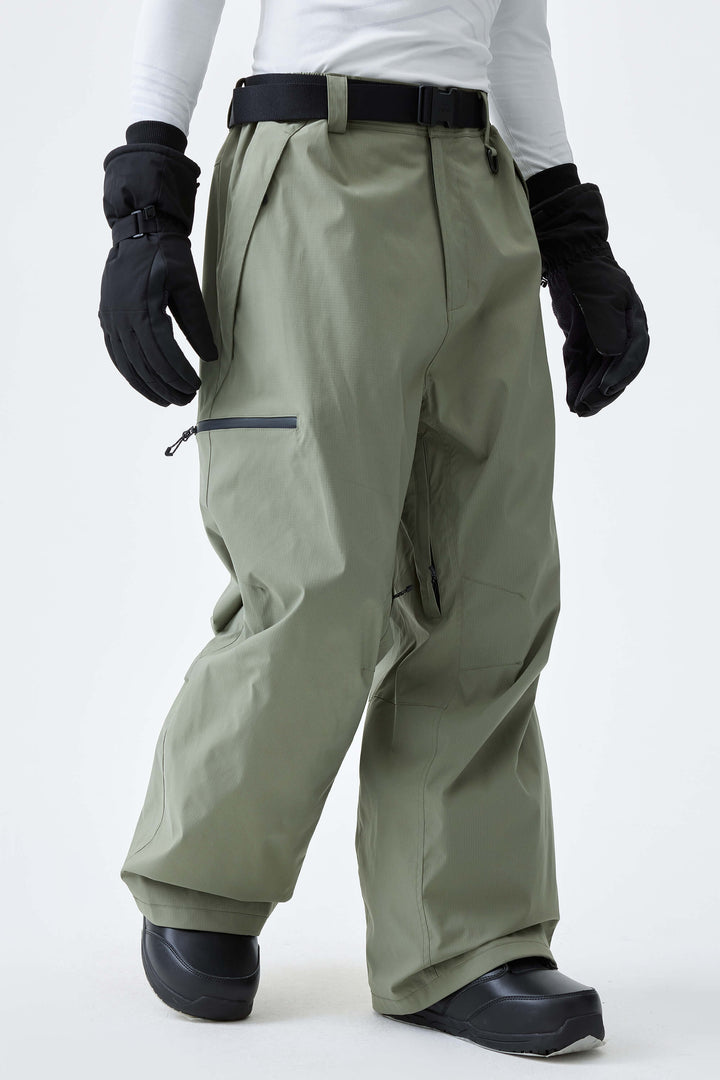 Men's Oat Milk Eco Utility Baggy Snow Pants