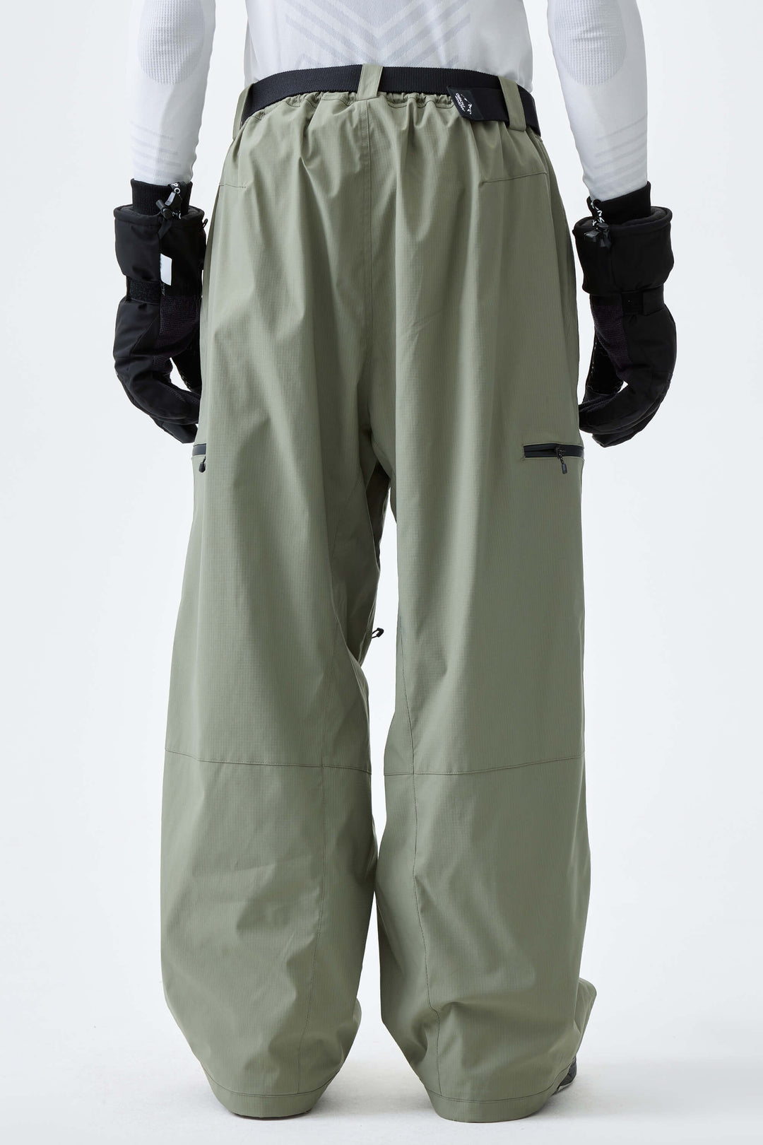 Men's Sage Green Eco Utility Baggy Snow Pants