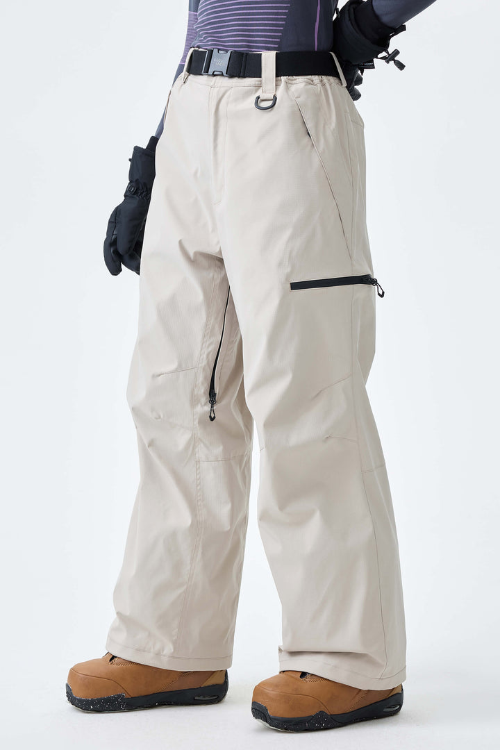 Women's Brown Eco Utility Baggy Snow Pants