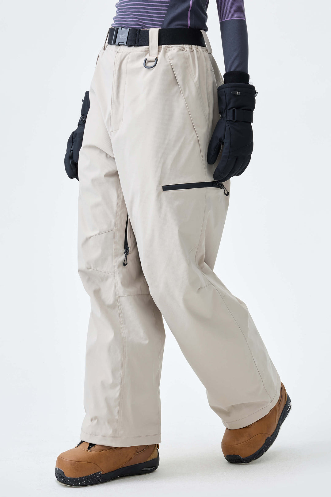 Women's Oat Milk Eco Utility Baggy Snow Pants