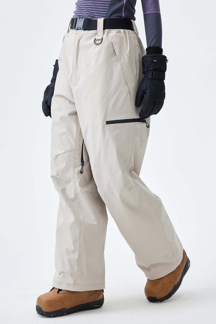 Women's Oat Milk Eco Utility Baggy Snow Pants